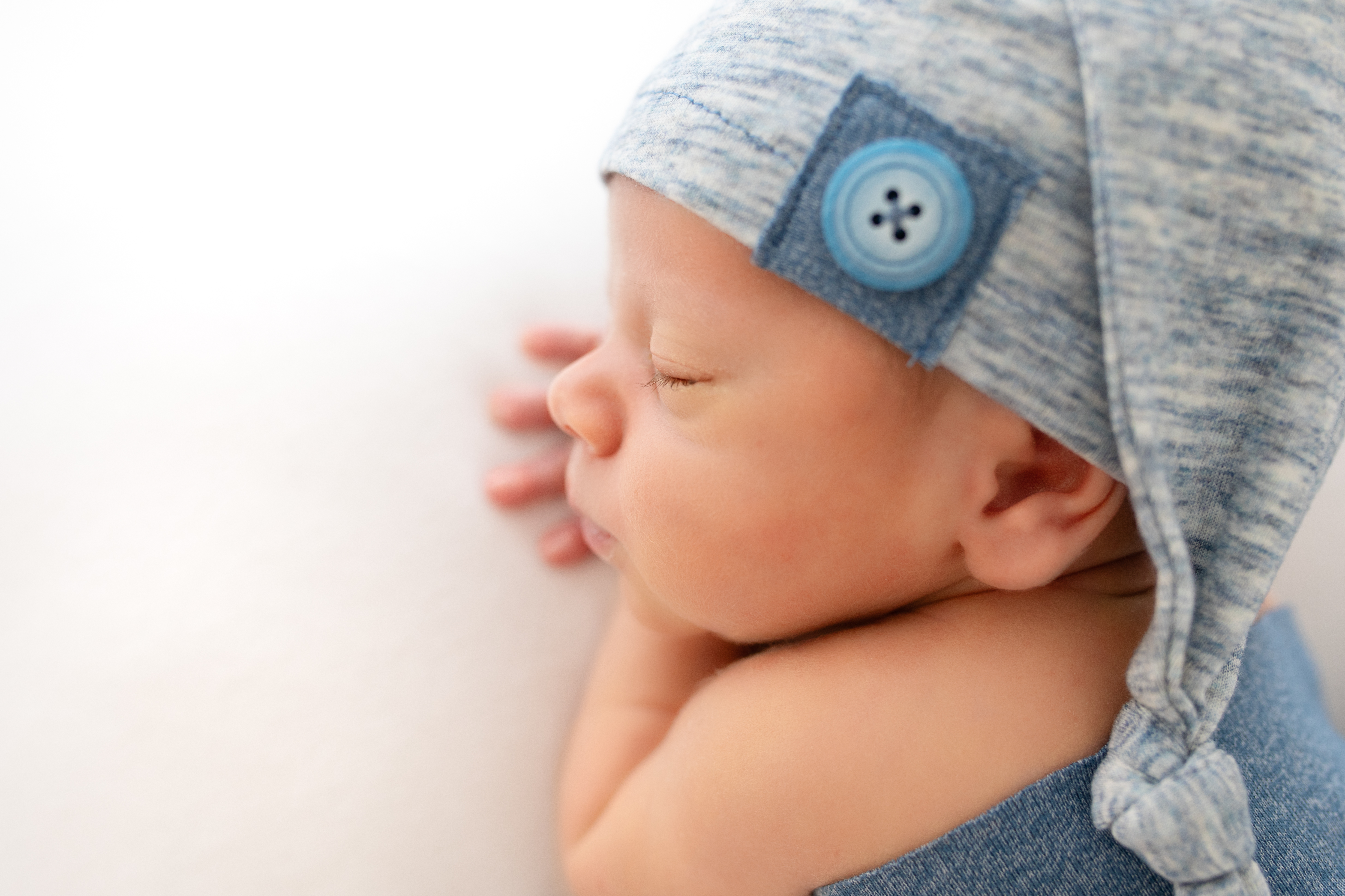 AZ Newborn Baby Boy in Blue Wrap and Matching Hat from The Tree Shoppe