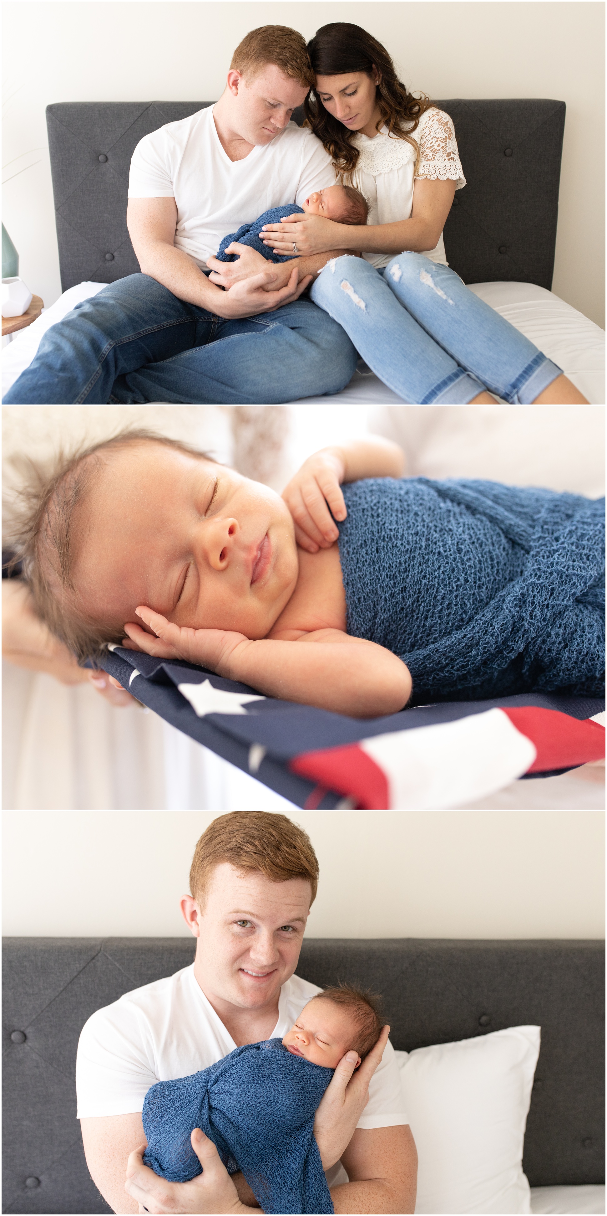 Family Photos from AZ Newborn Session with American Flag