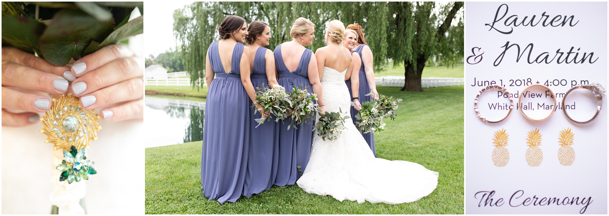 Bridal Party, Ring Shot, and Detail Bouquet Shot