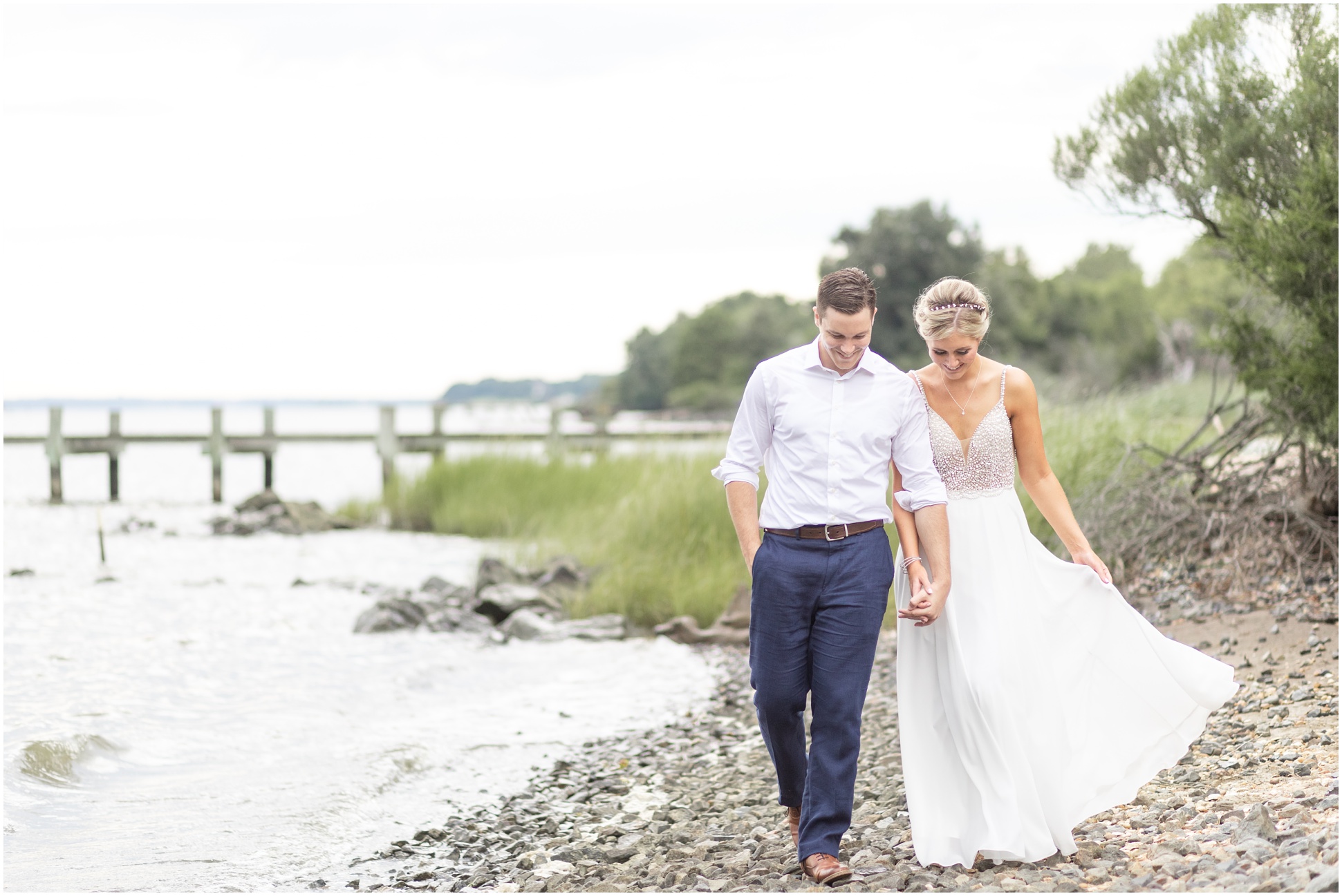 Katie and Rob's Soft Blue Waterfront Wedding at Weatherly Farm