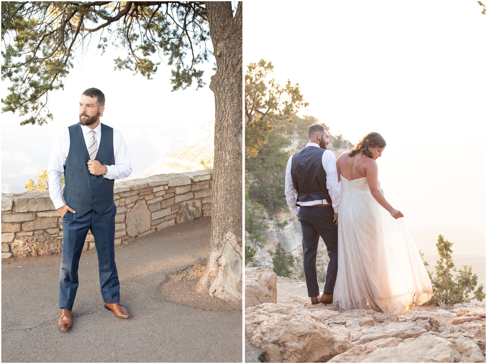 Sunset Wedding Portraits at the Grand Canyon