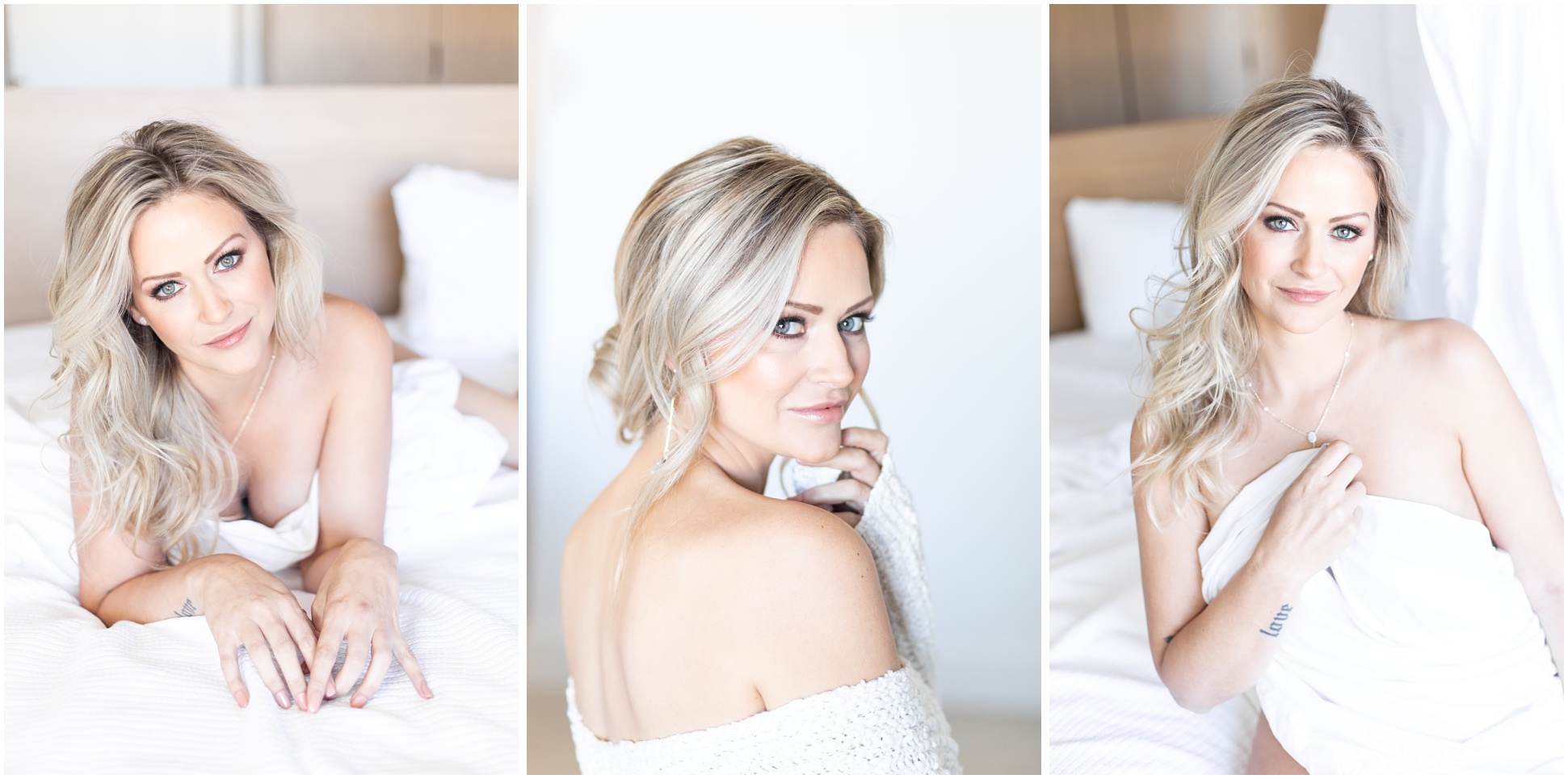 Three Images of Heather Godby's Boudoir Session with MaeWood Photography