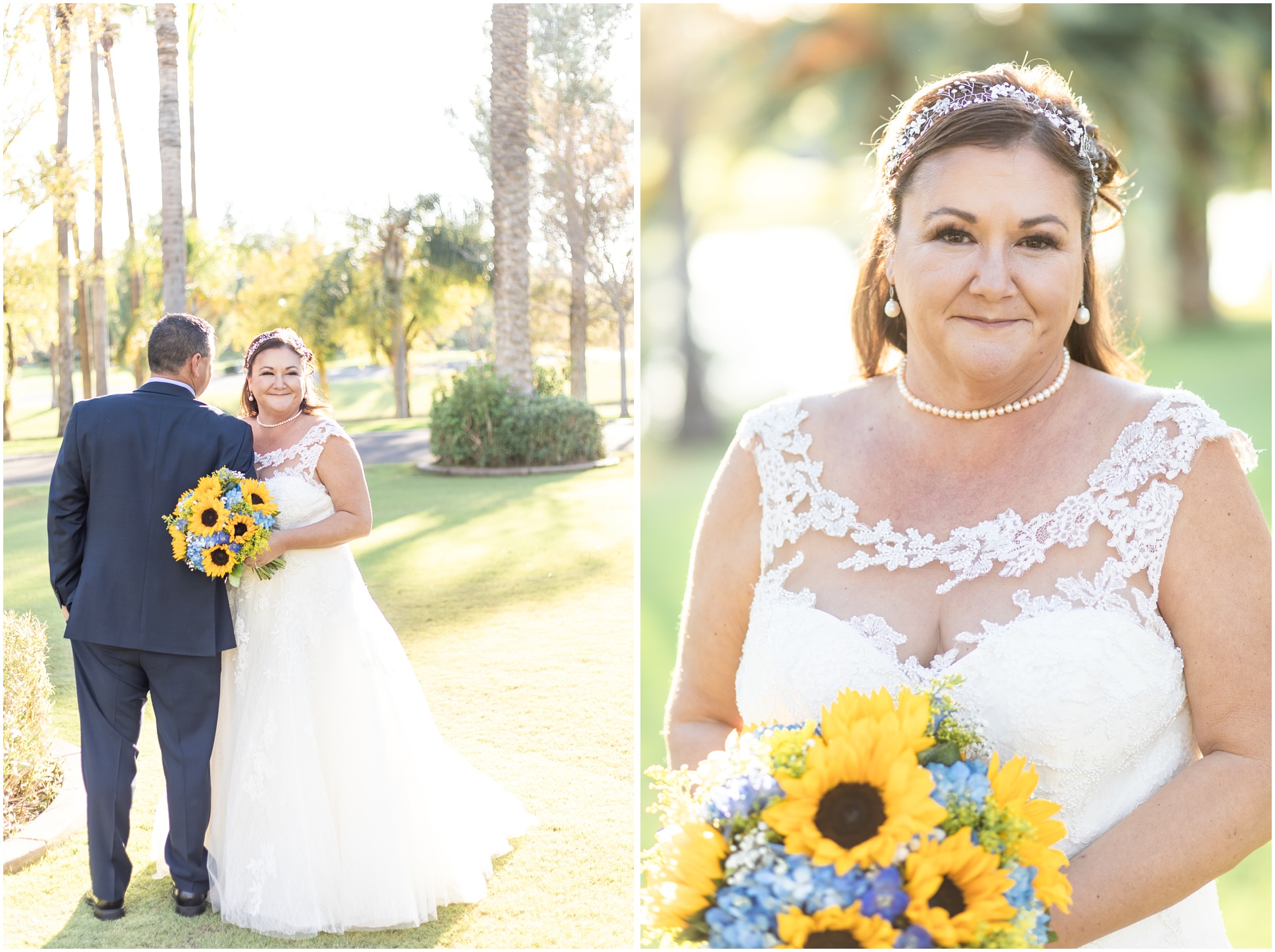 Left Image: Bride and Groom Portraits, Right Image: Bride
