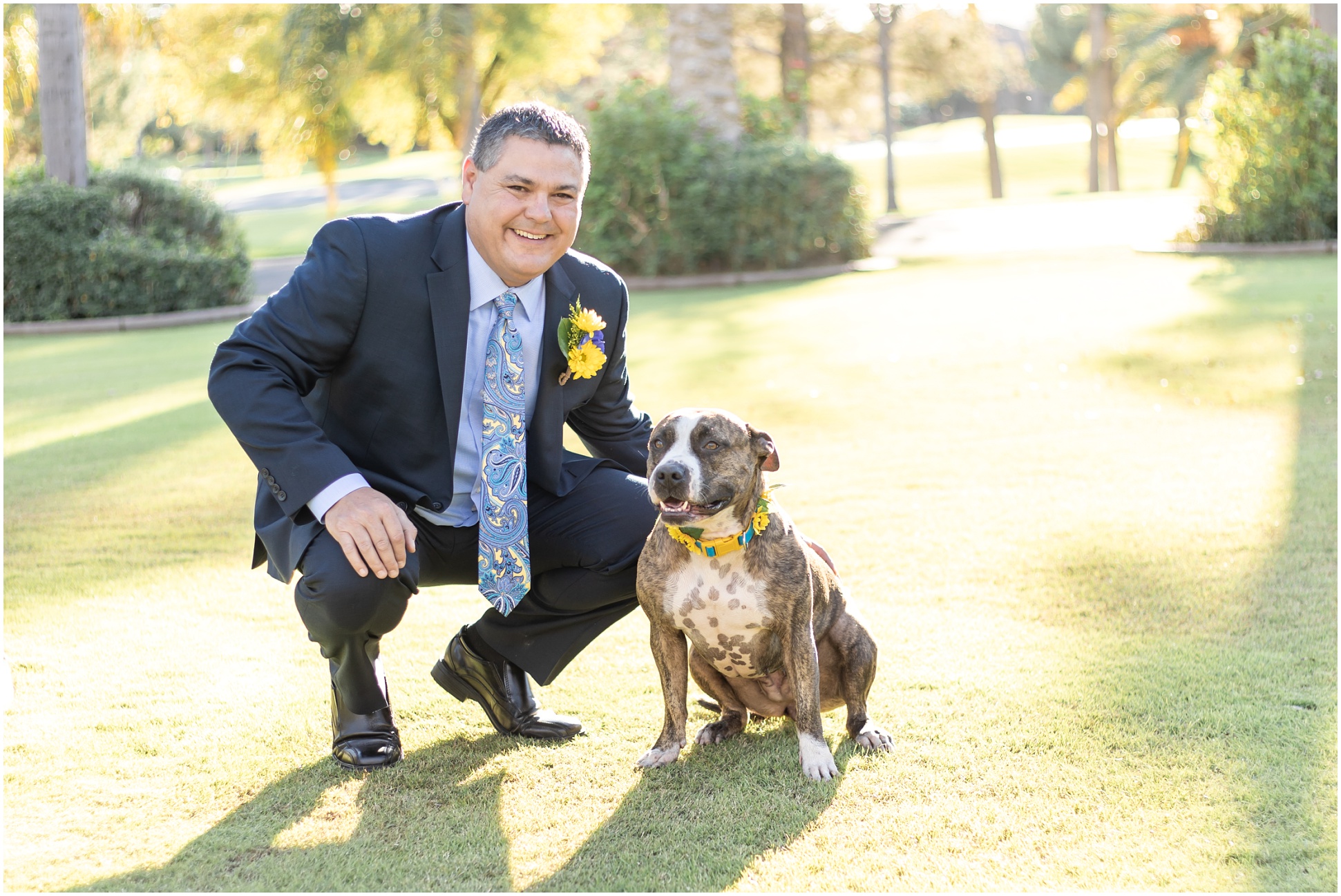 The Groom and his Pitbull dog