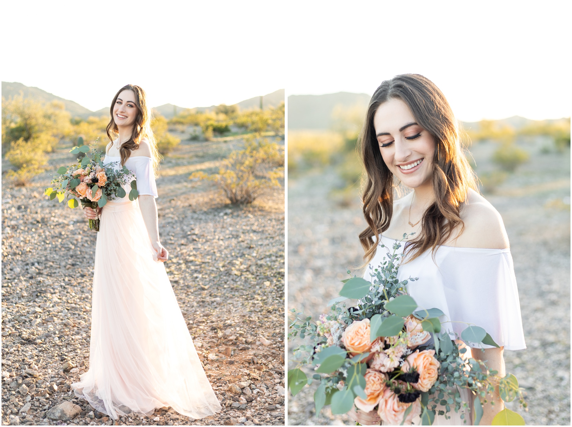 Two Images of the Bride at Estrella Mountain Regional Park