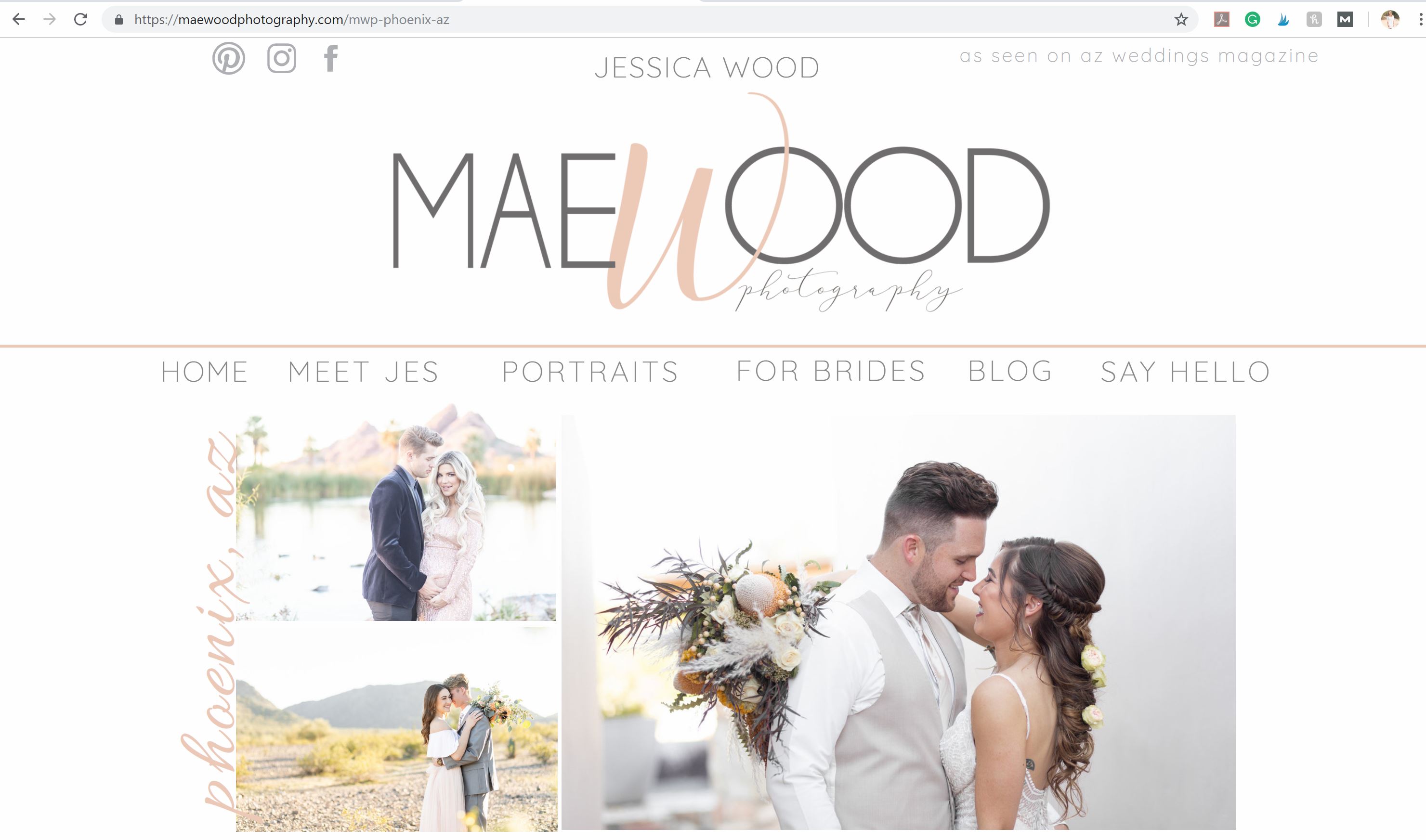 Screen Shot of MaeWood Photography Website