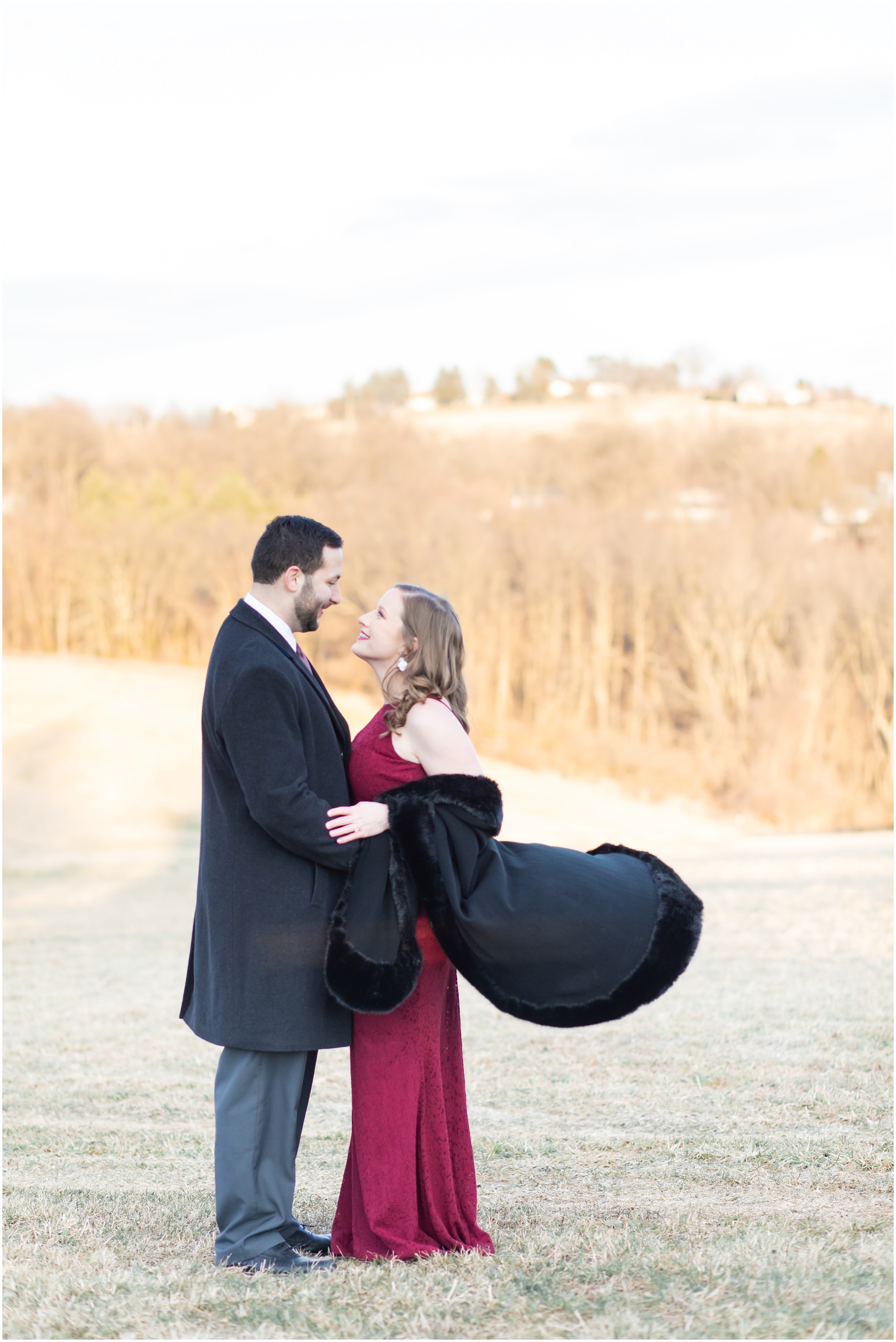 bride and groom engagement session at wyndridge farms