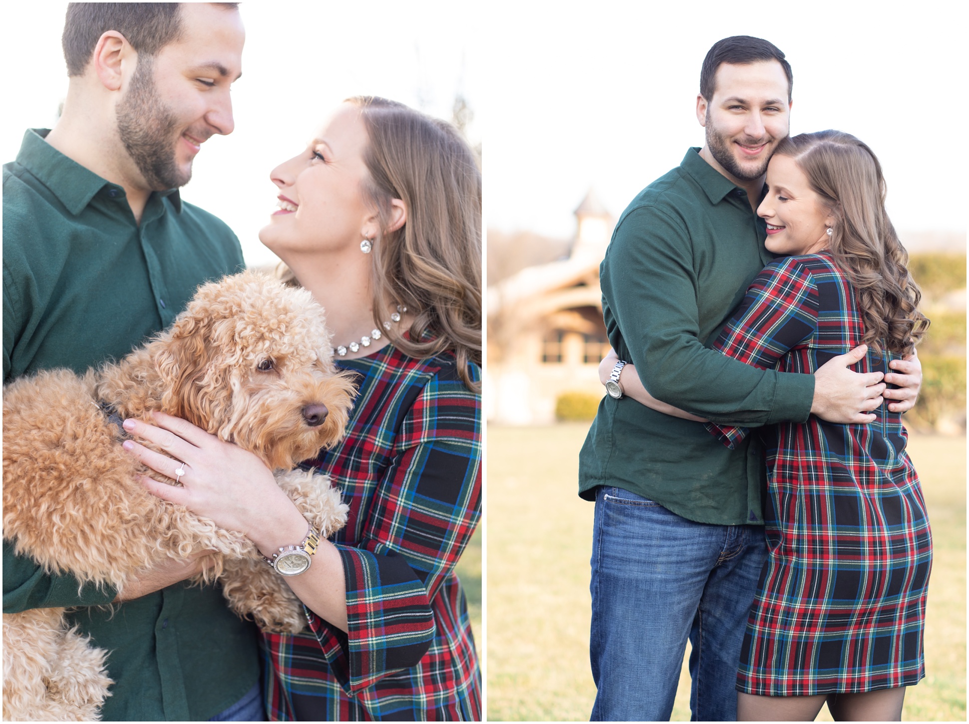 engagement photos with their puppy