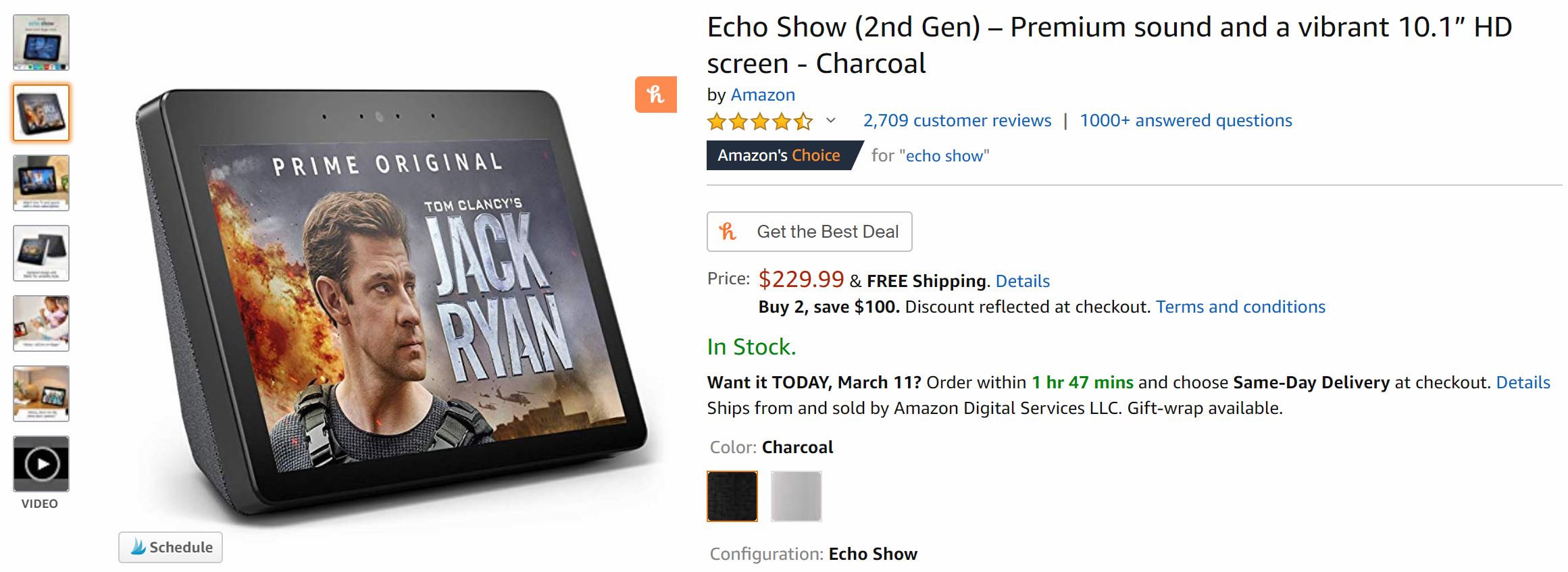 Echo Show Screen Shot from Amazon