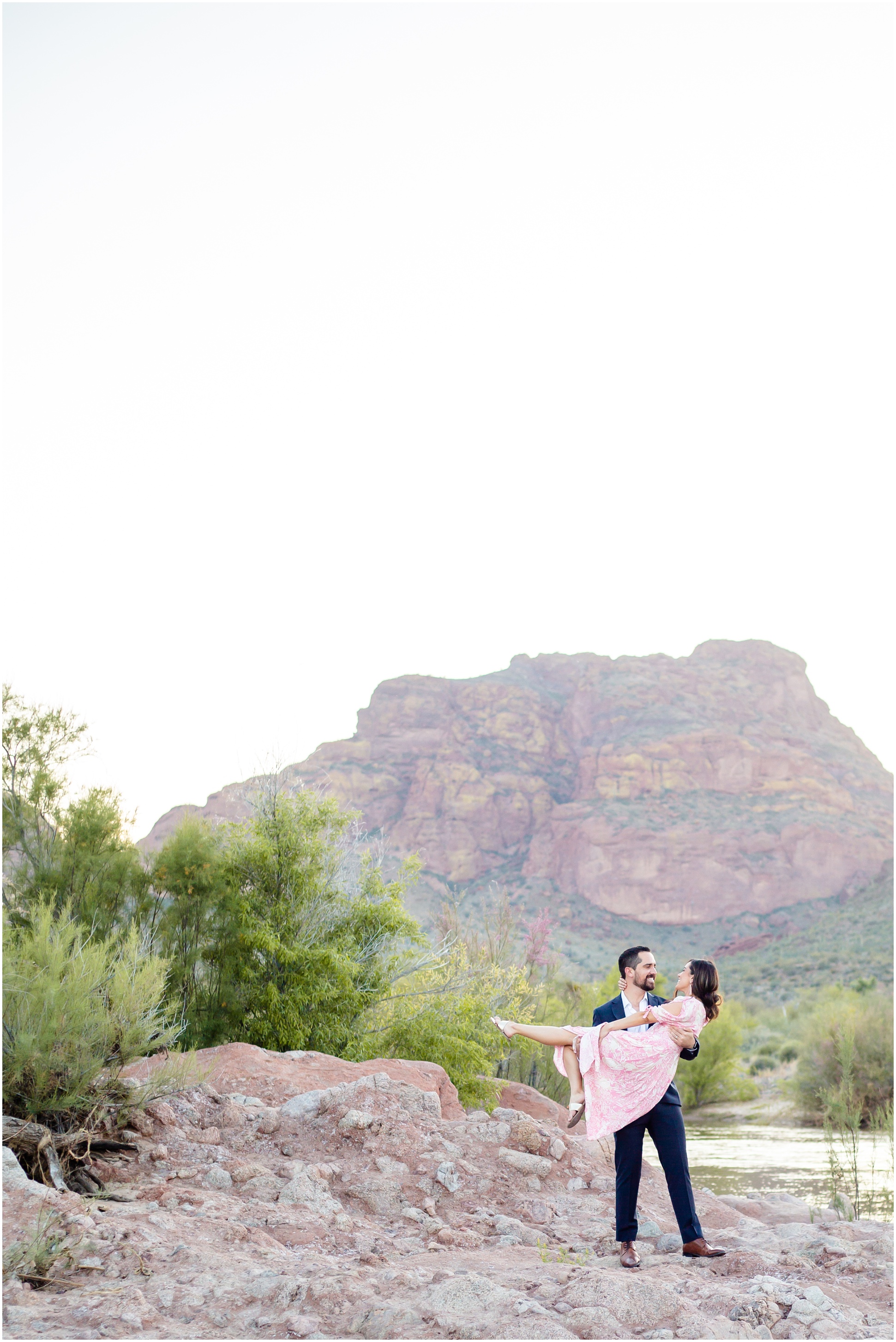 Paul cradling Anette on a little island in the salt river