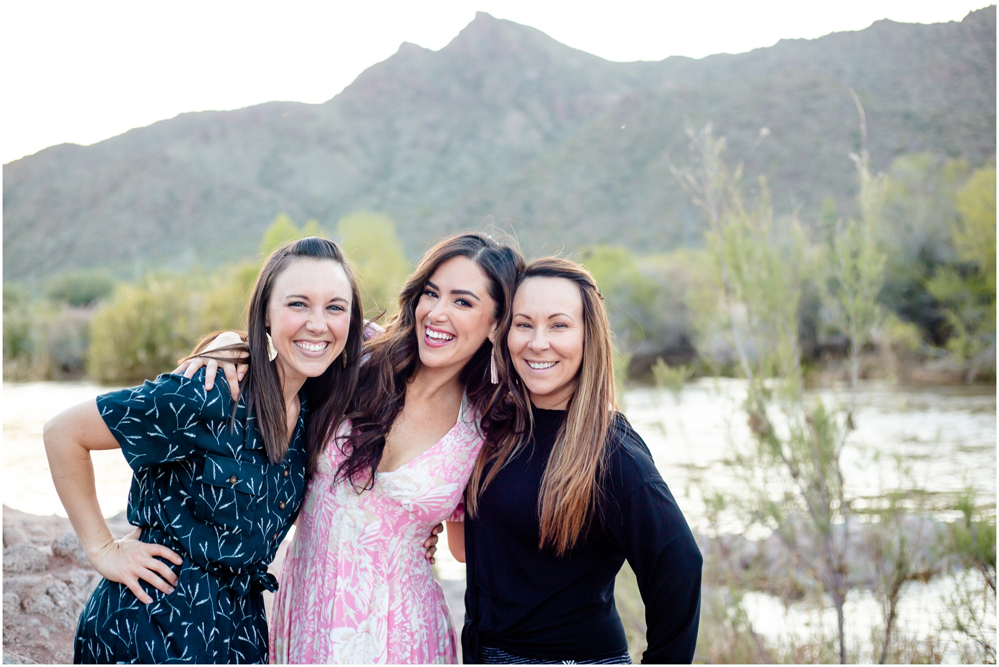 Jessica Wood, Anette De La Rosa, and Janice Ramos smiling at the camera at the Salt River