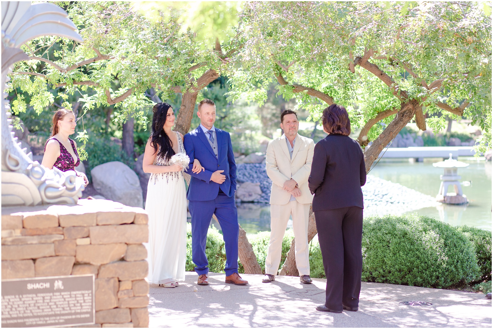 Ceremony for Holli and JB's Japanese Friendship Garden Elopement