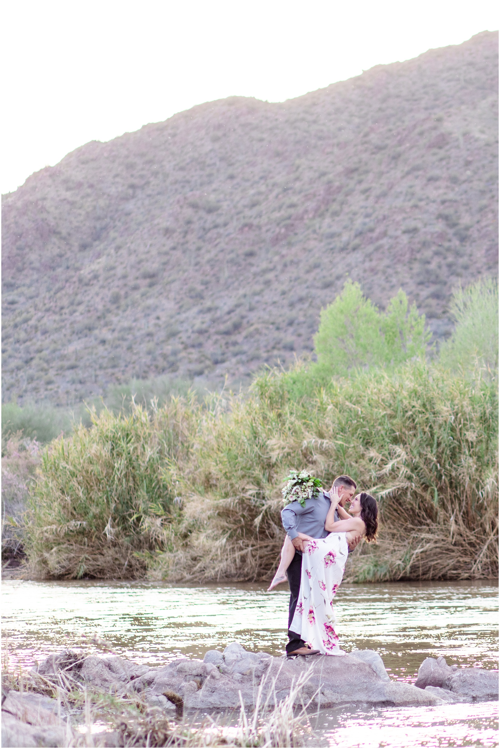 Michael dipping his bride in the salt river