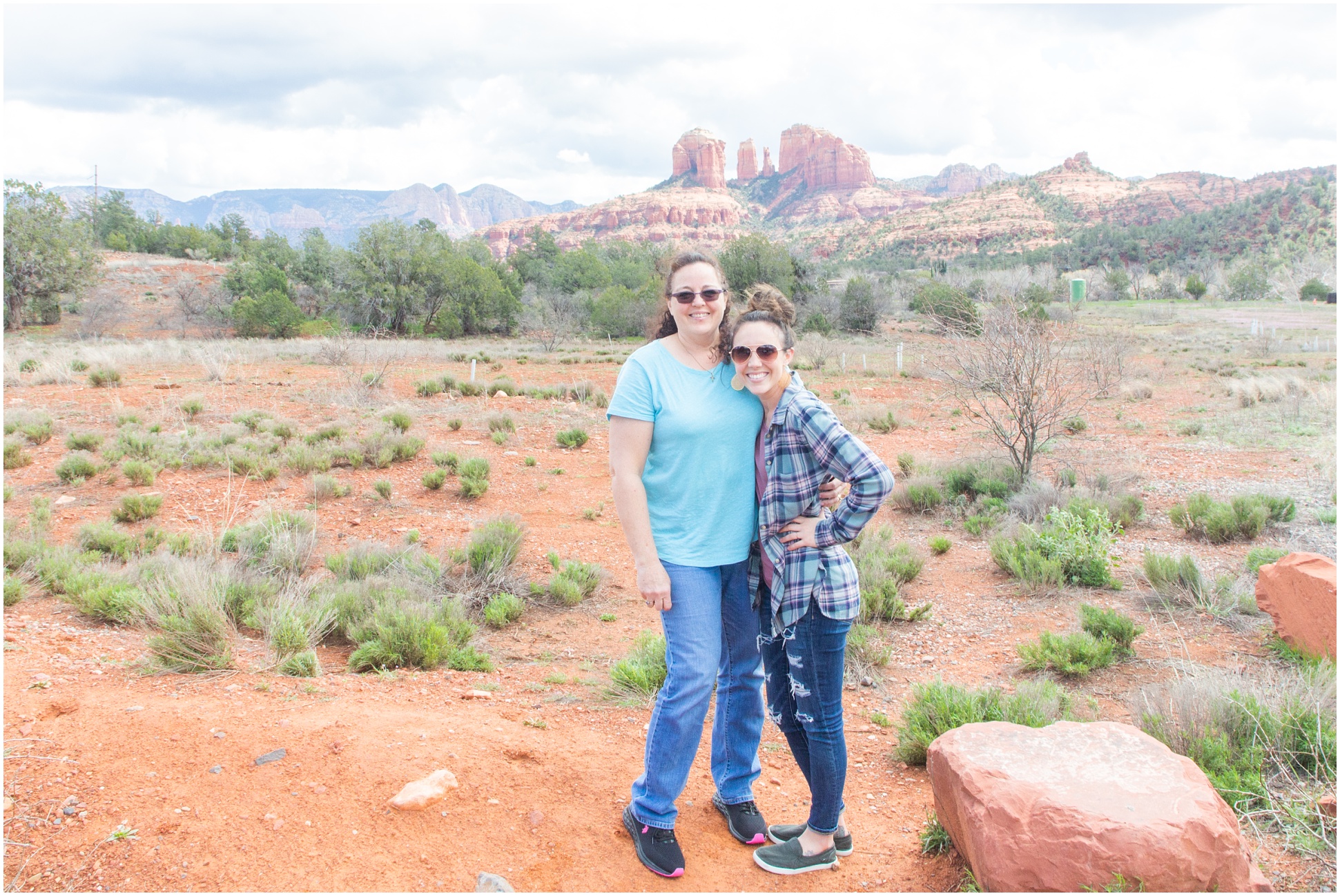 Landscape Portrait of my mom, Wendy, and me in front of the red rocks in Sedona, Arizona
