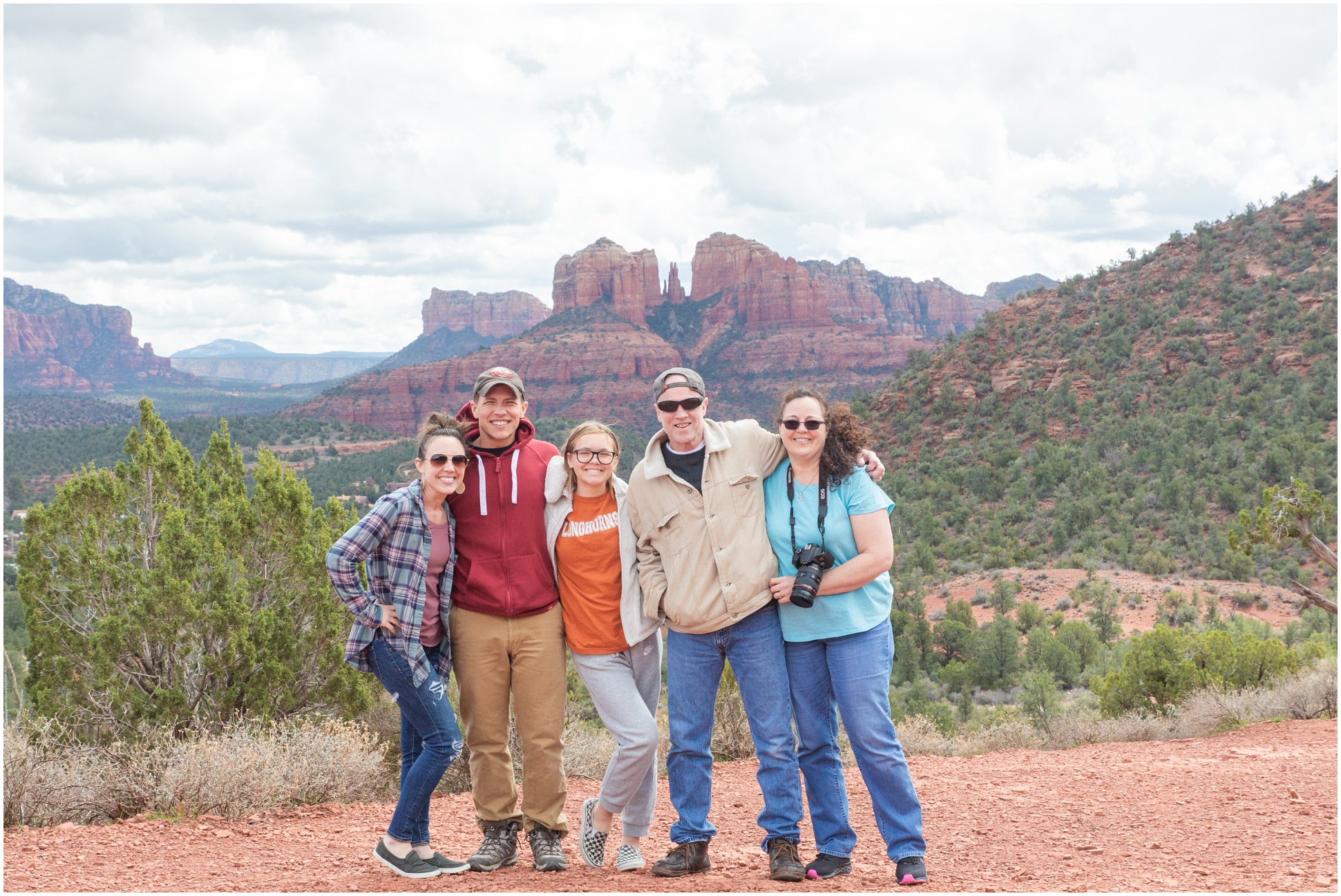 Family Photo at Lover's Knoll in Sedona, Arizona