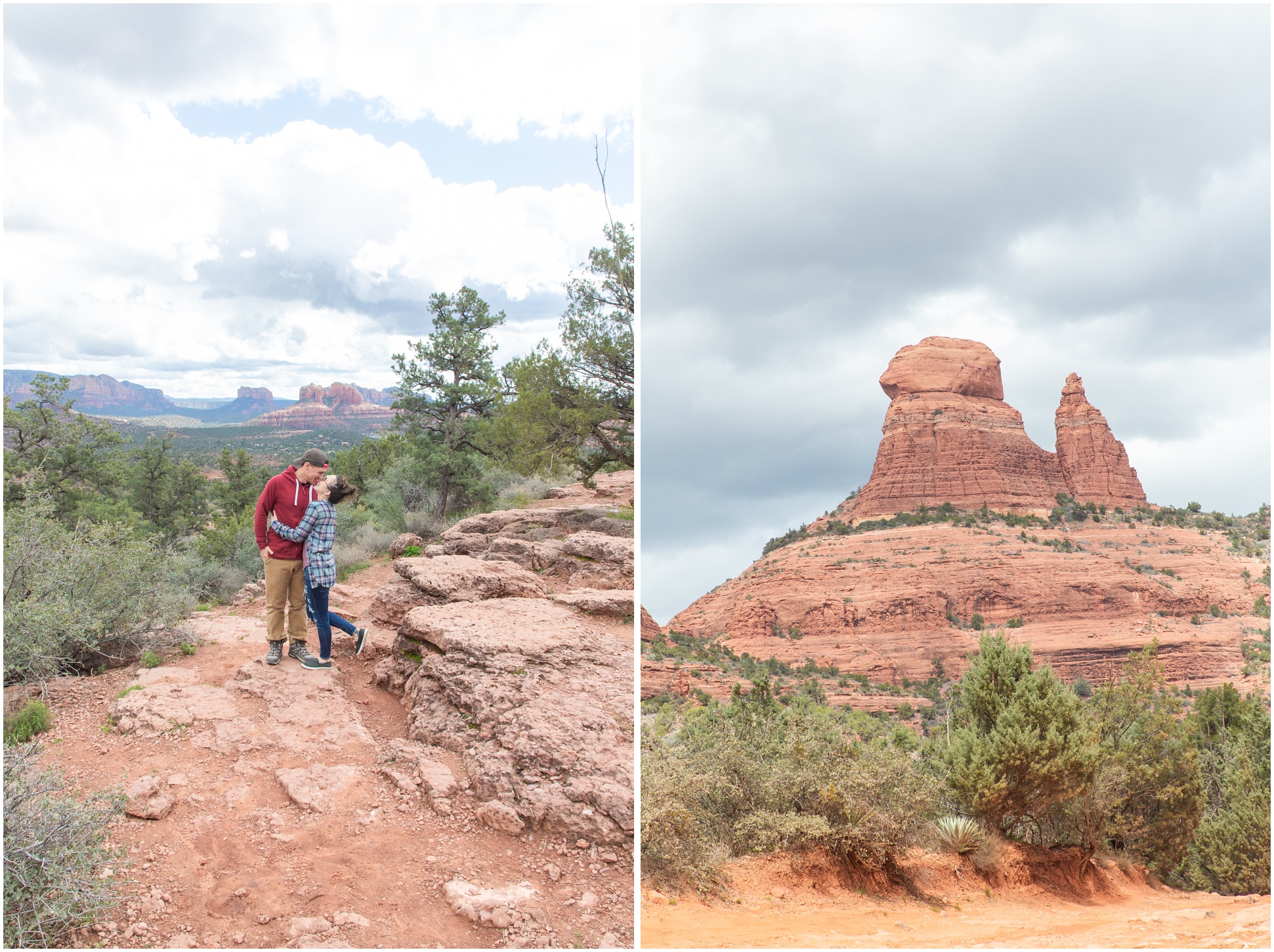 Left: My hubby and I t Lover's Knoll, Right: Red Rocks on Schnebly Hill
