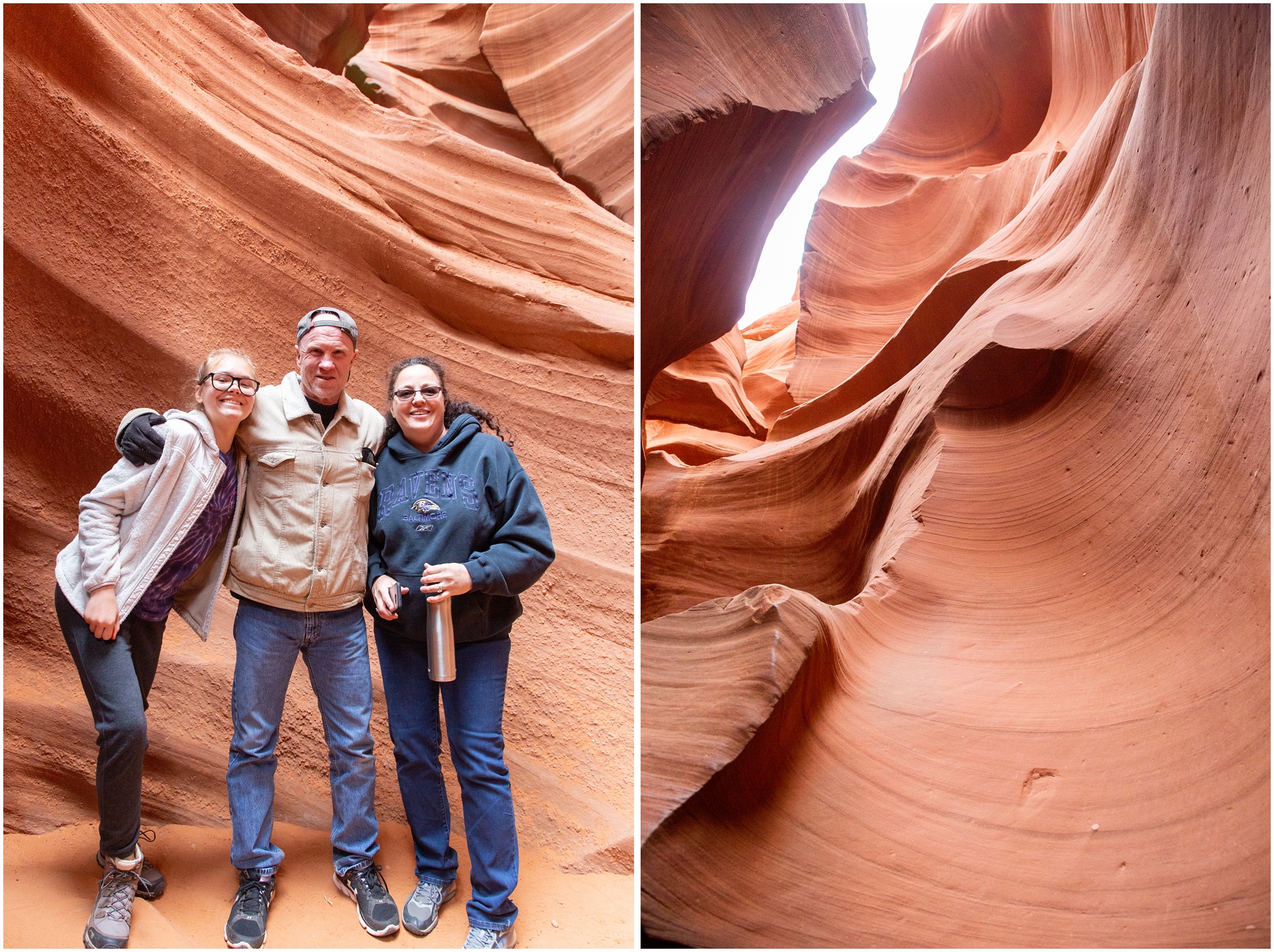 Katlyn, Charlie, and Wendy in the Lower Antelope Canyon