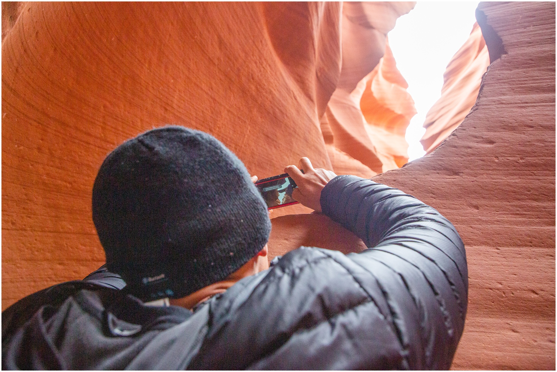 Michael taking a photo of the Antelope Canyon