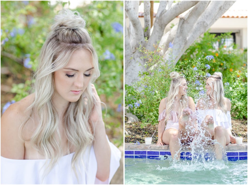 Top Knots, Blush Bathing Suits, Pina Coladas, and the Pool! 