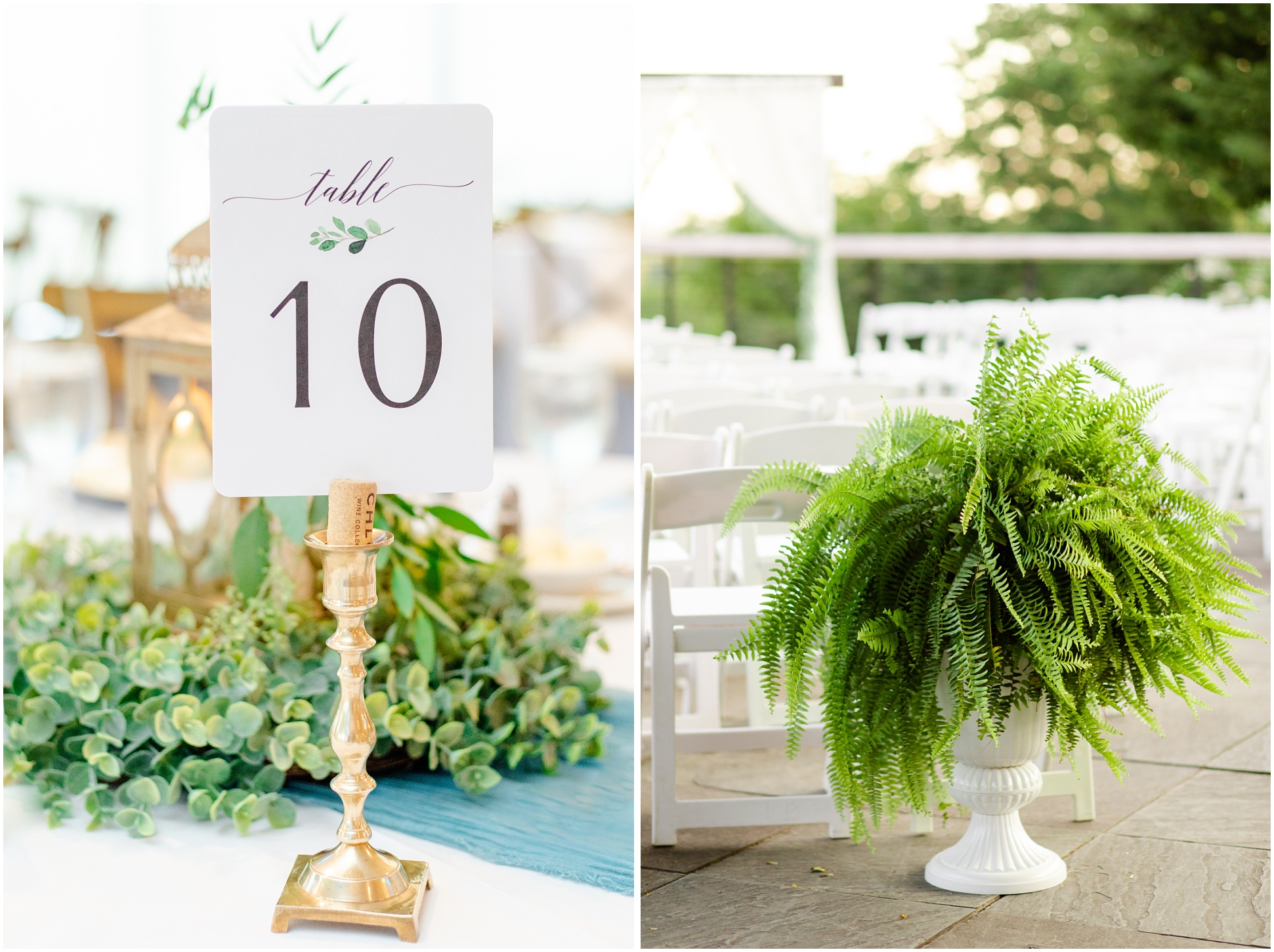 Table Numbers with wine cork and candle stick