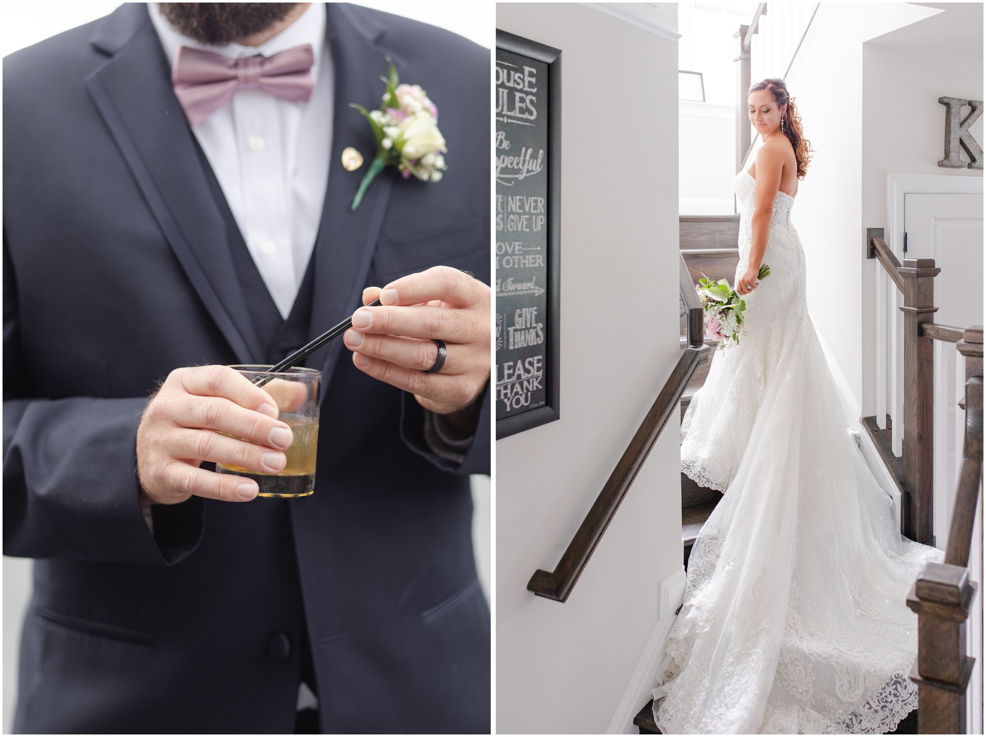 Portrait of the bride and groom separately