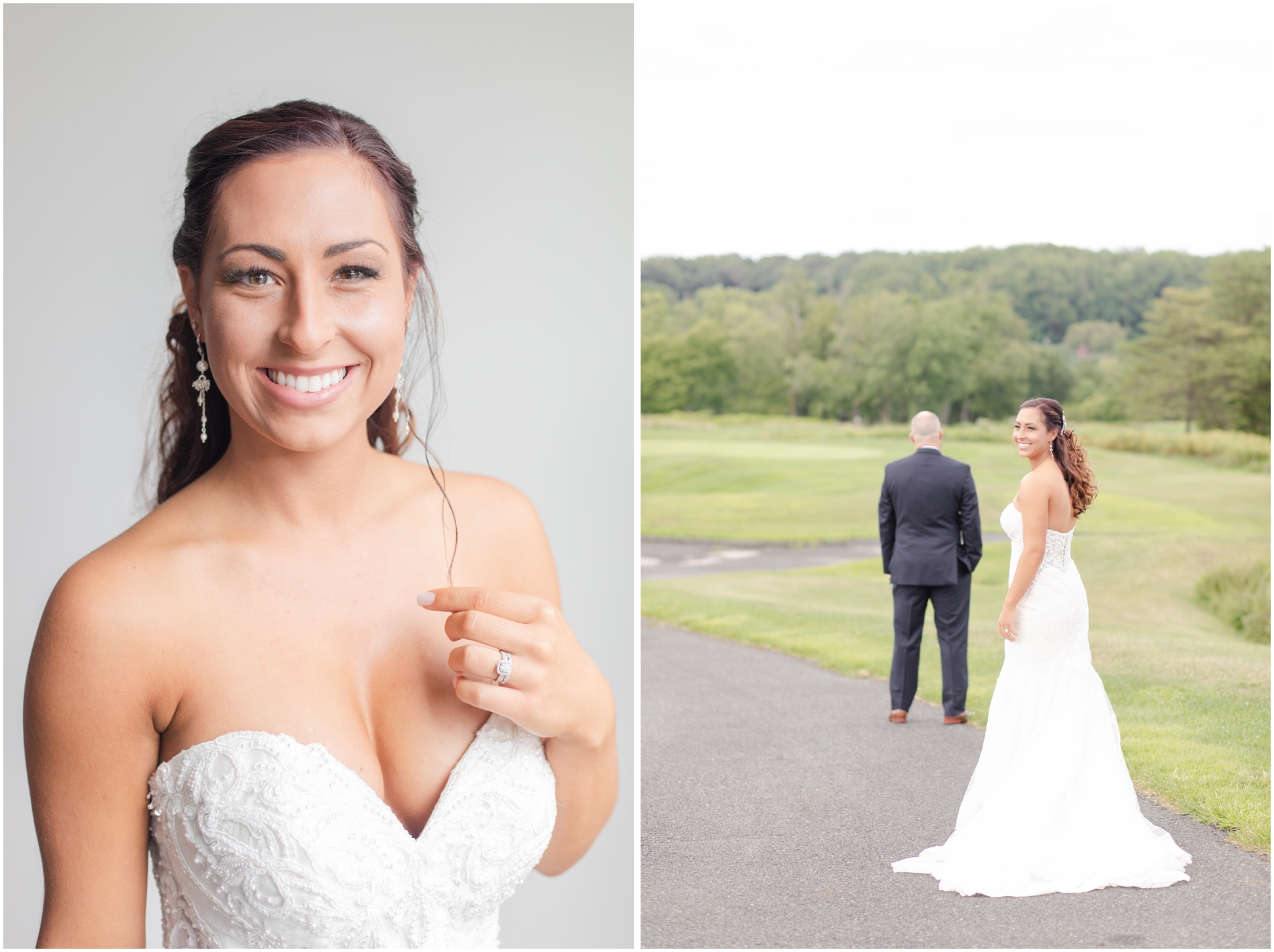 Left: Bride, Right: The first look