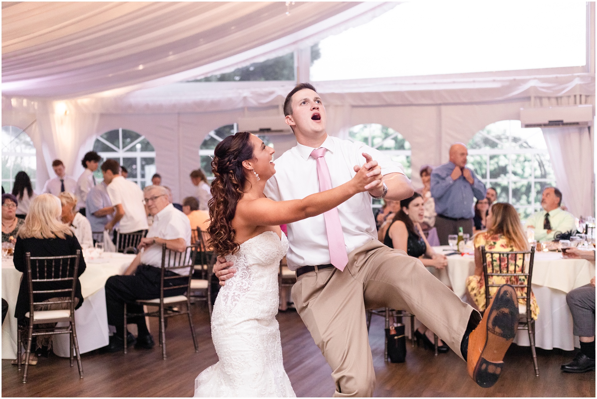 Bride and Guest Dancing