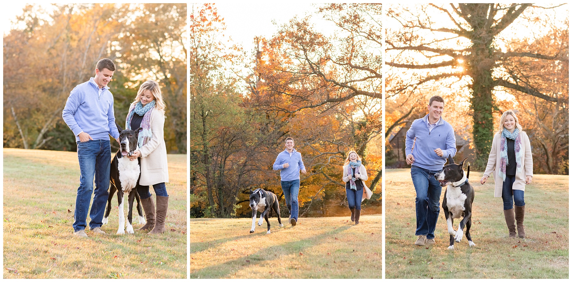 Fall engagement photo collage