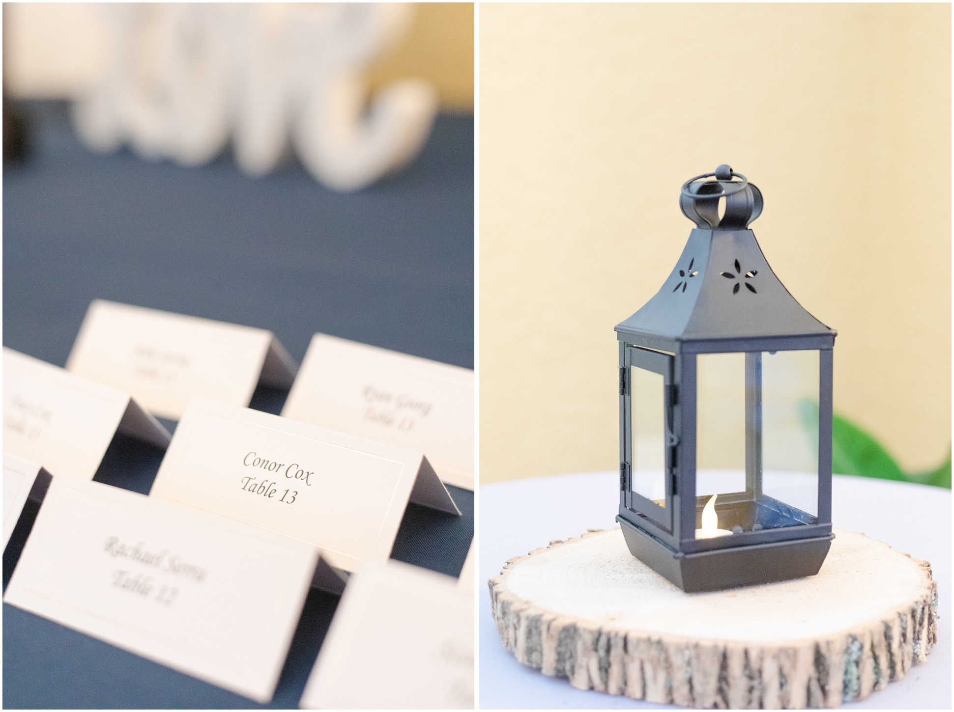 Navy blue inspired reception decorations
