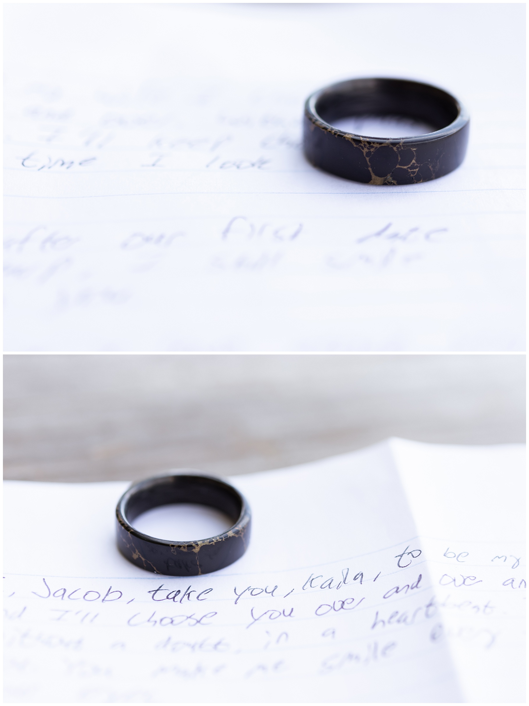 Men's wedding ring on vows