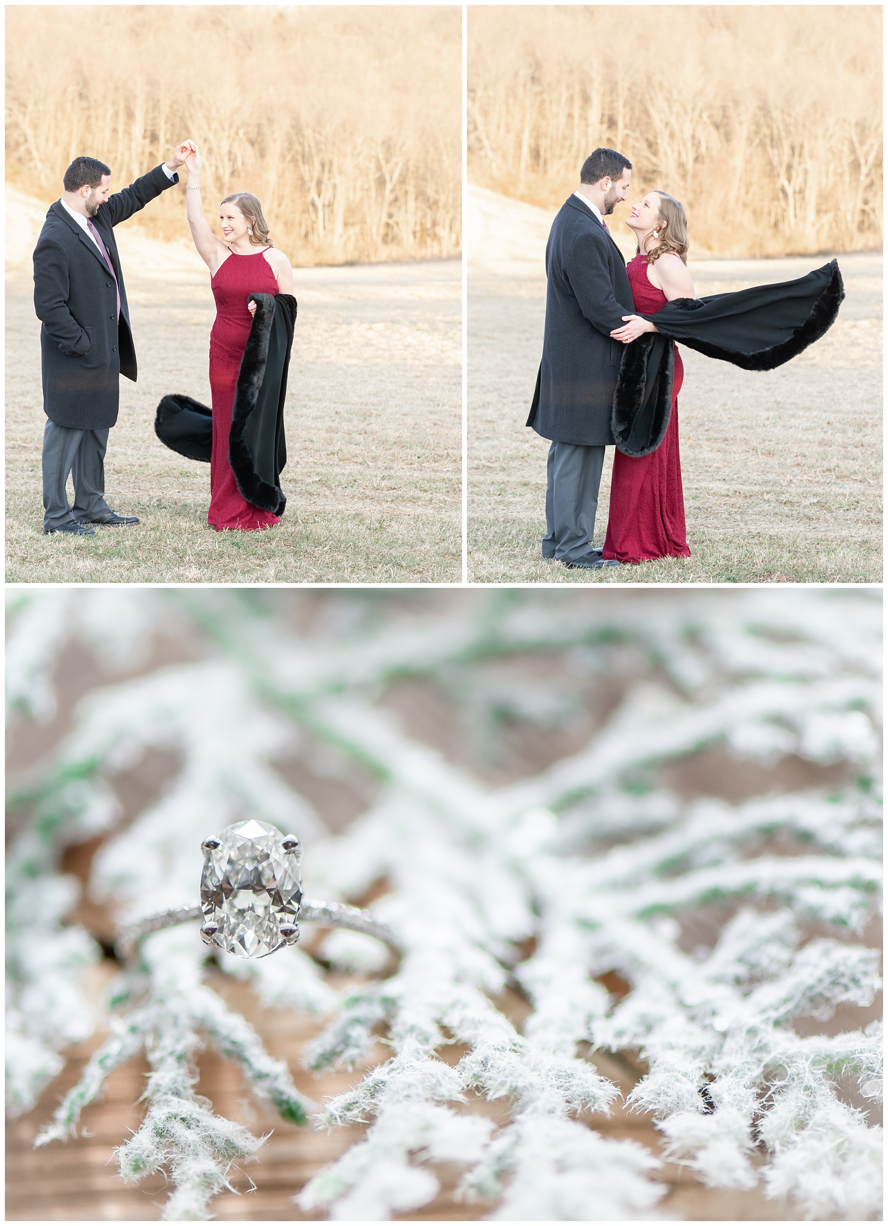 Wintry Elegance Engagement Collage