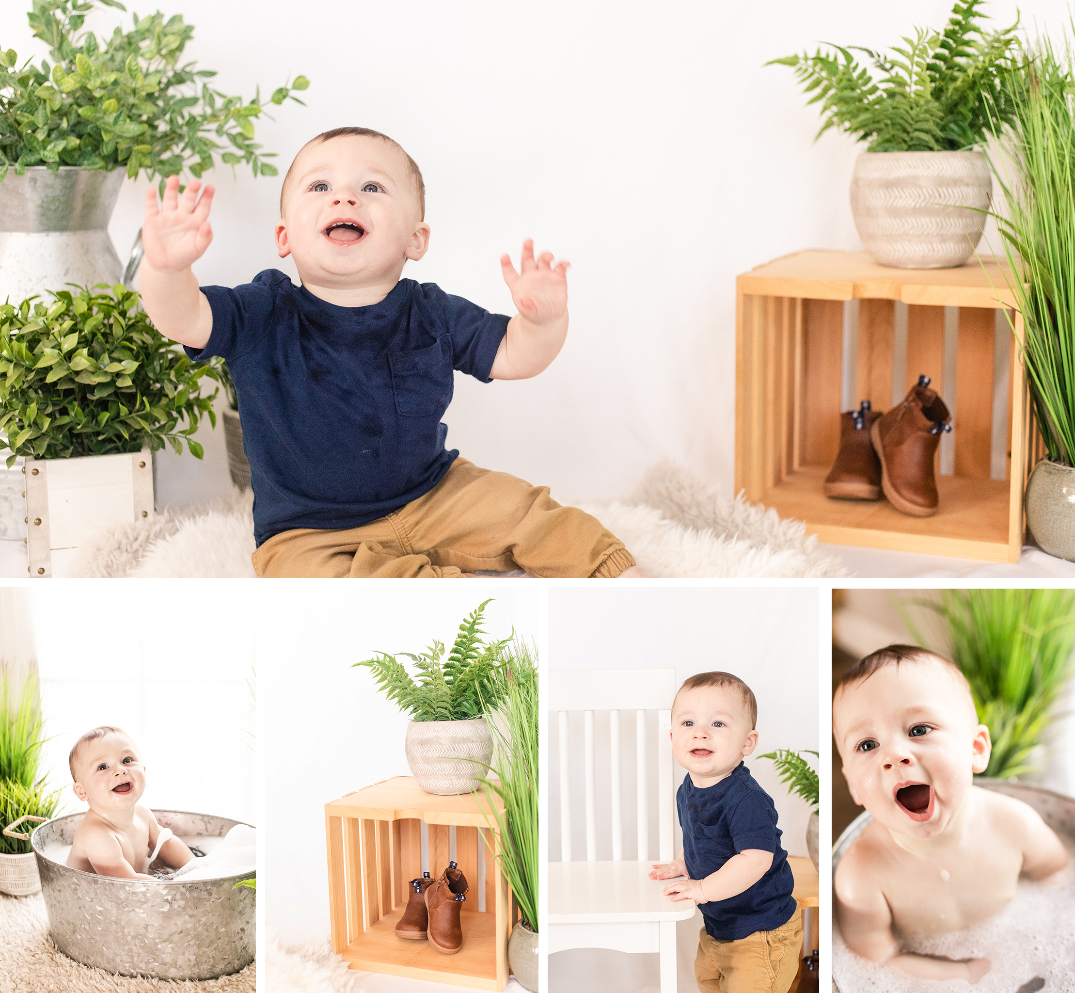 One Year Old Session Blog Collage: Wild One Theme