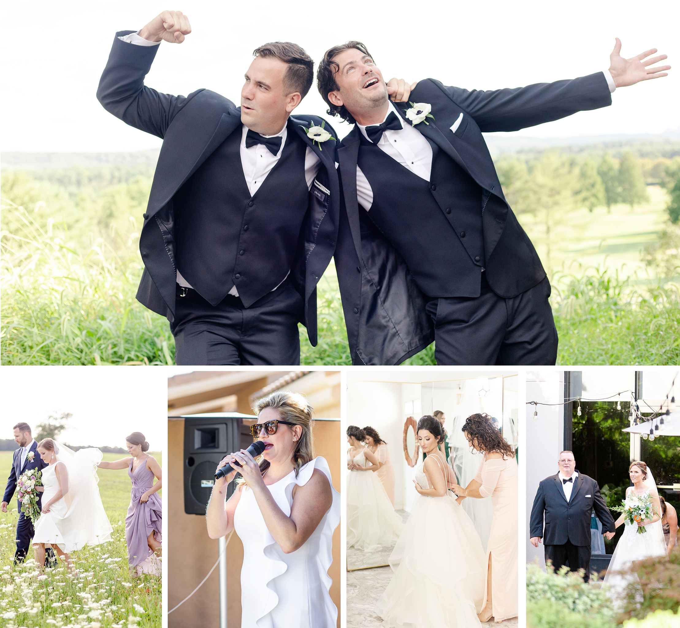 Collage of Wedding Photos that Showcase Different Supportive Roles