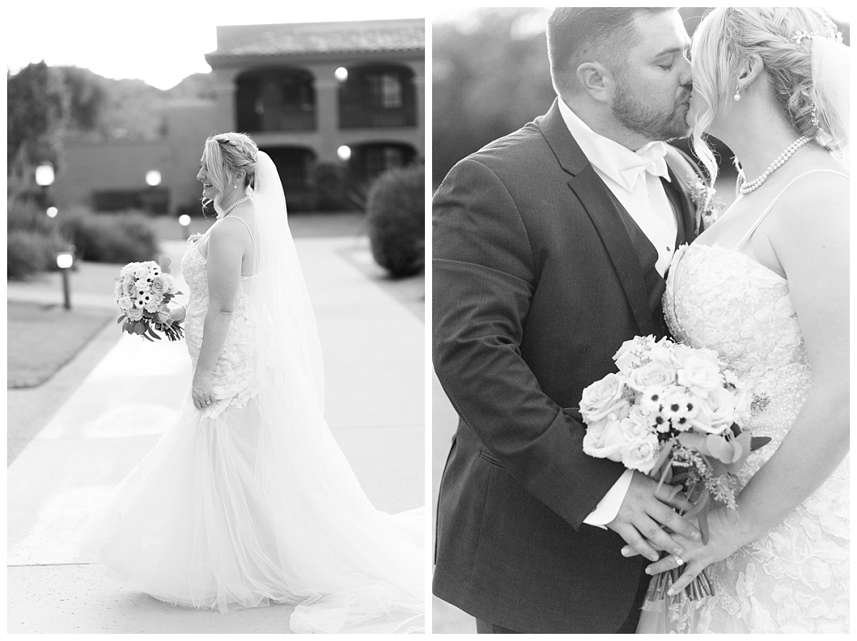 black and white photos of bride and groom