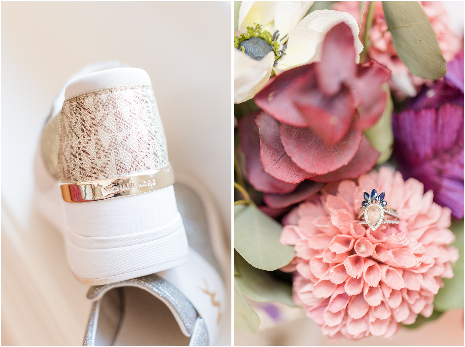 Paper Florals and Ring Shot, with Michael Kors Wedding Shoes