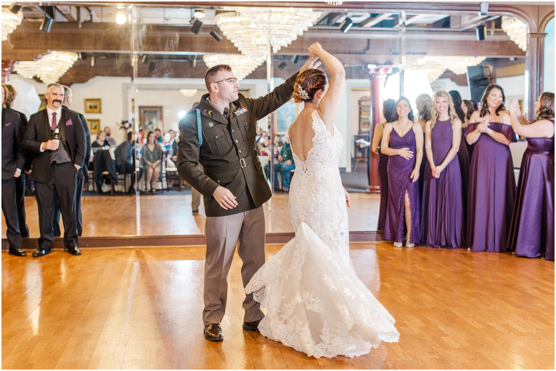 Greg twirling Jane for their first dance