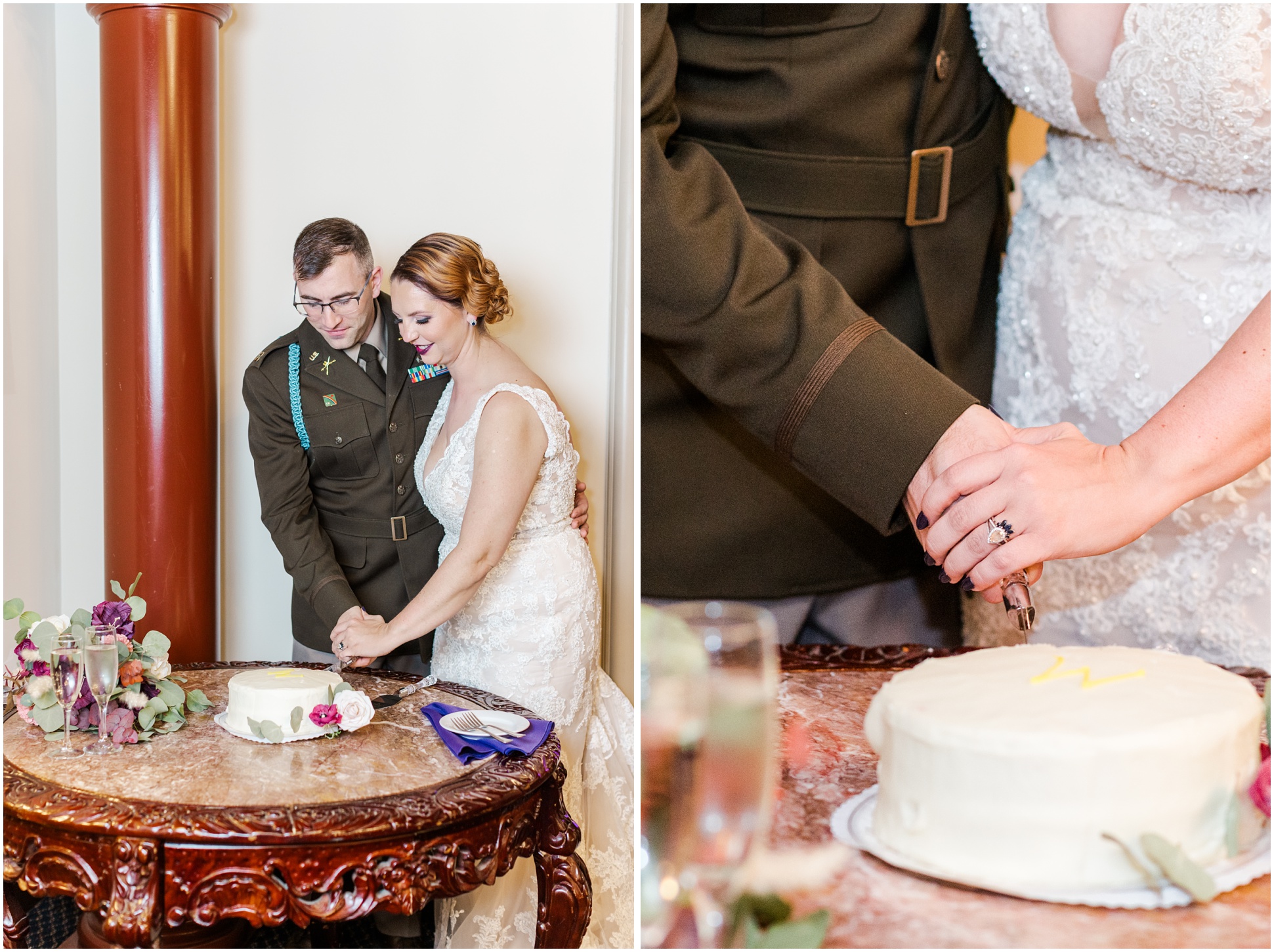 Jane and Greg cutting the cake