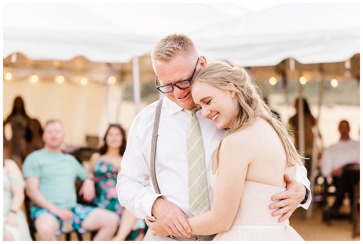 Maddy with her dad, John on the dance floor