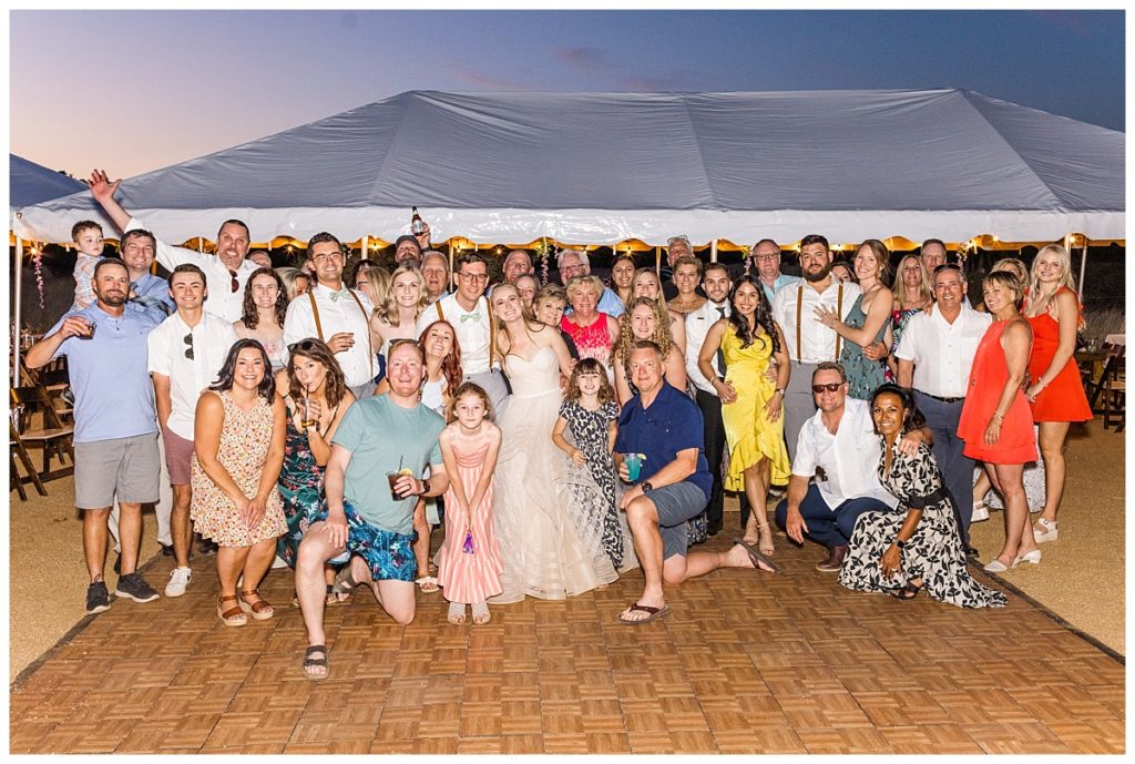 Entire Group picture of everyone at Jake and Maddy's wedding