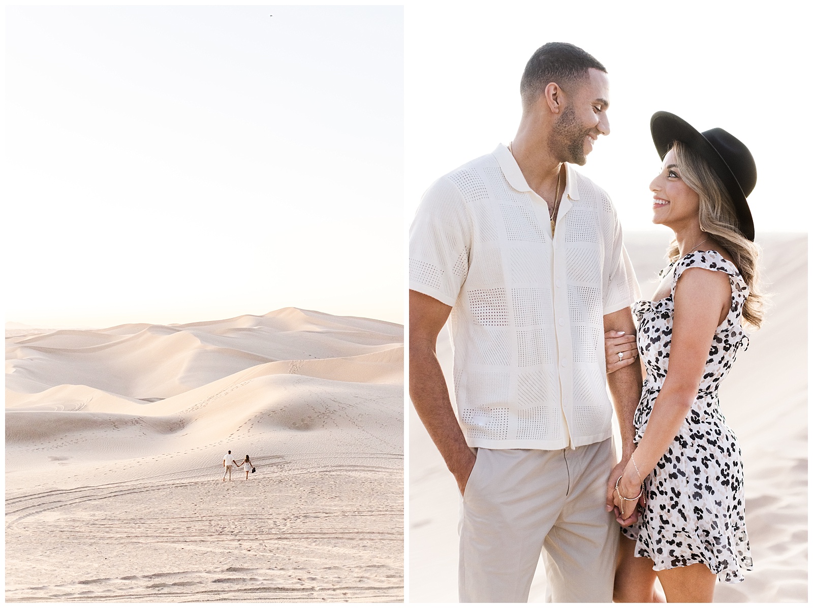 Two Image of Couple at Glamis Sand Dunes.