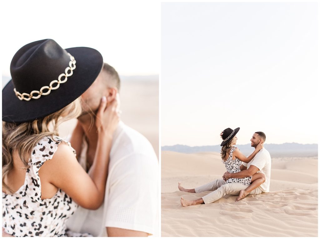 Accessories for Engagement Sessions - Black hat with gold chain.